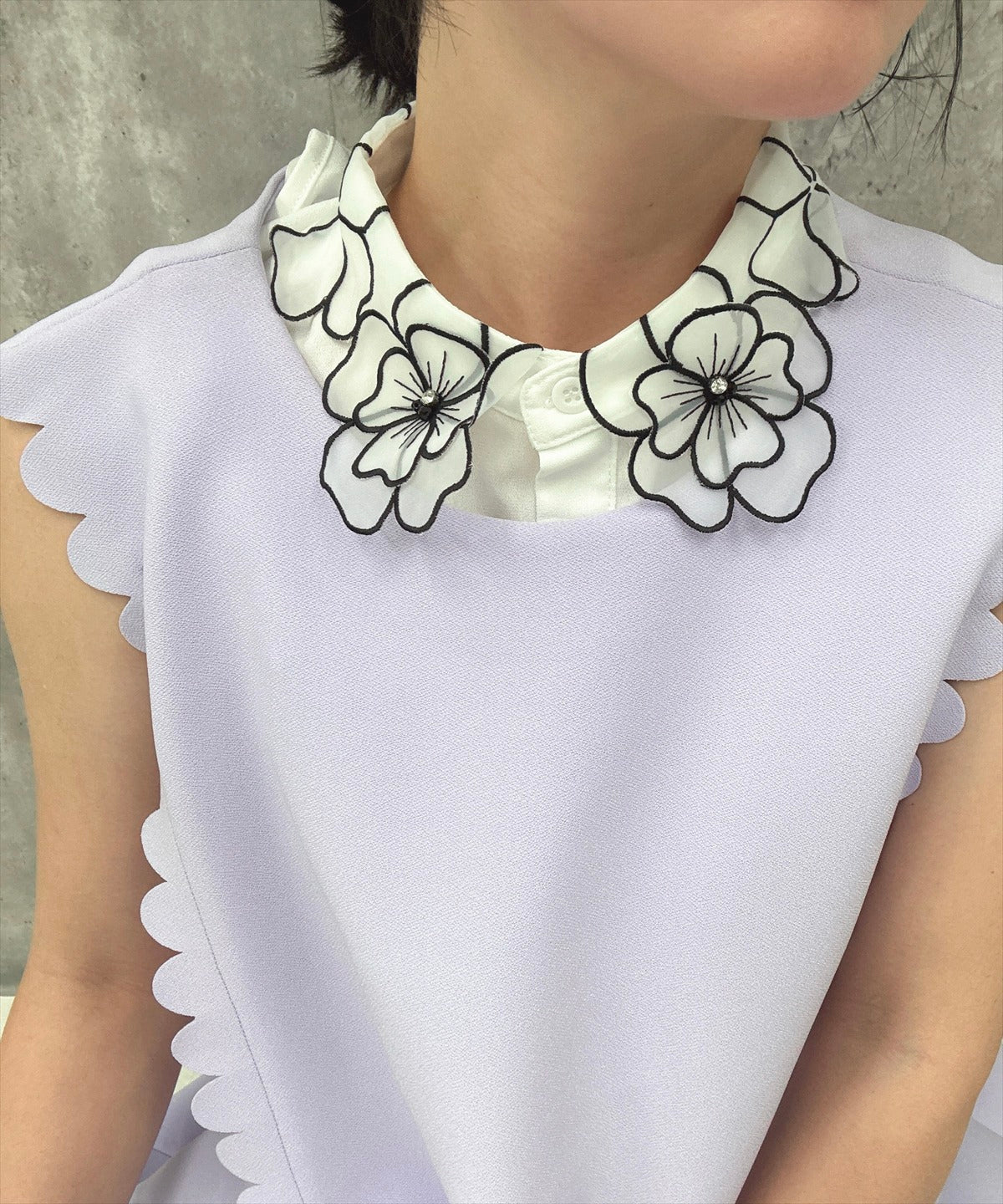 flower organza  false collar