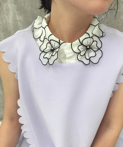 flower organza  false collar