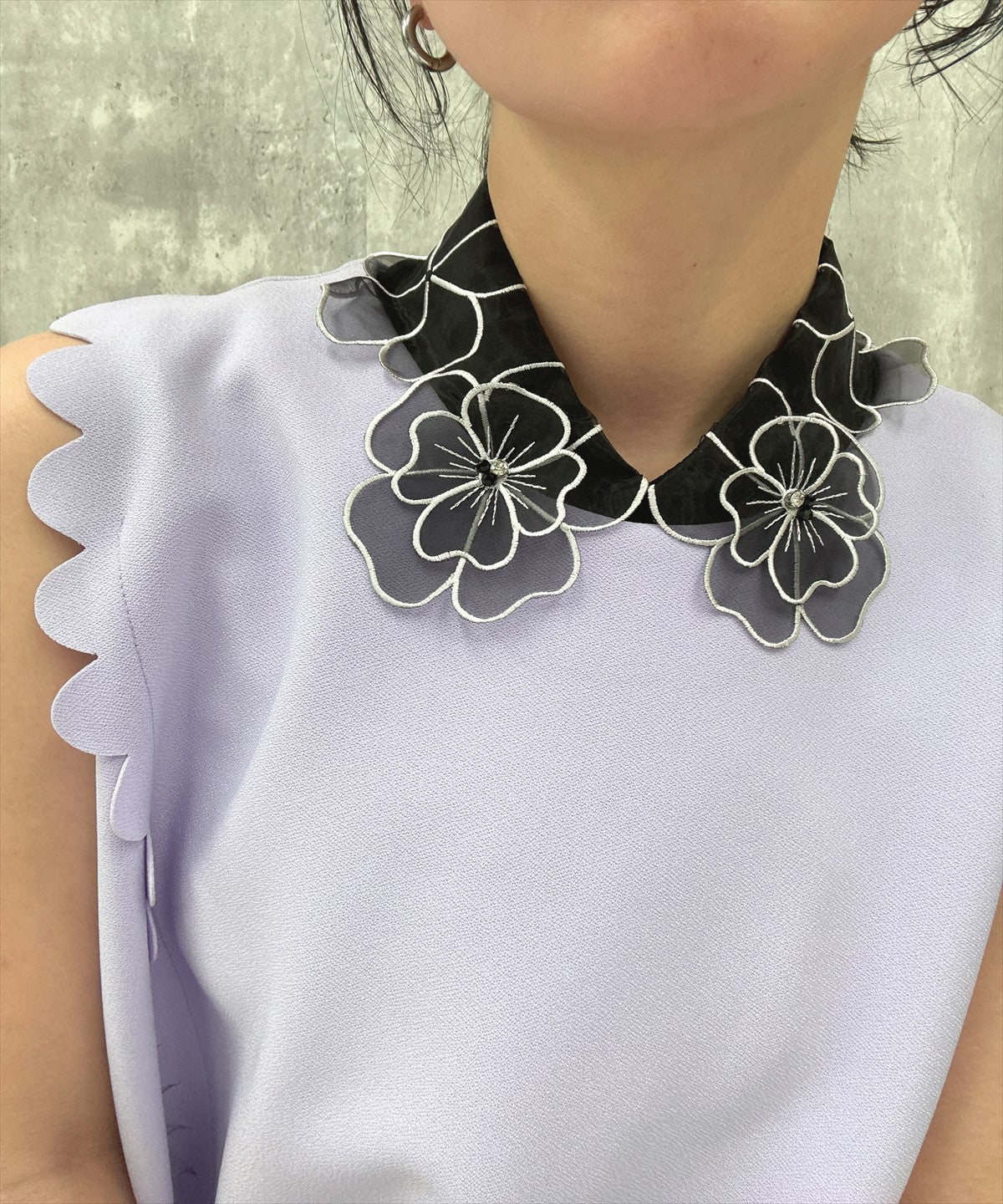 flower organza  false collar