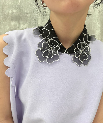 flower organza  false collar