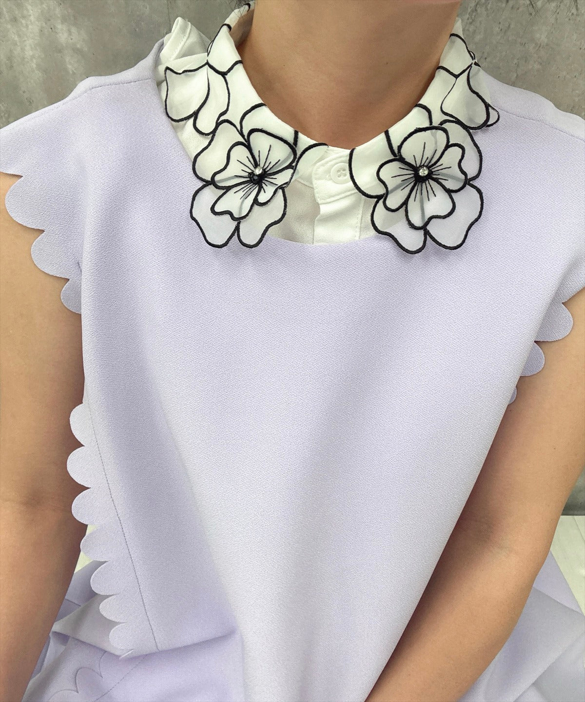 flower organza  false collar
