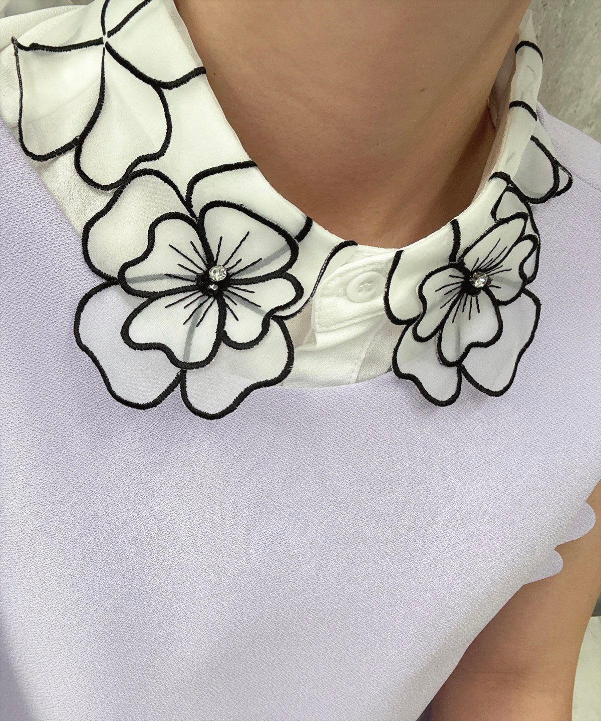 flower organza  false collar