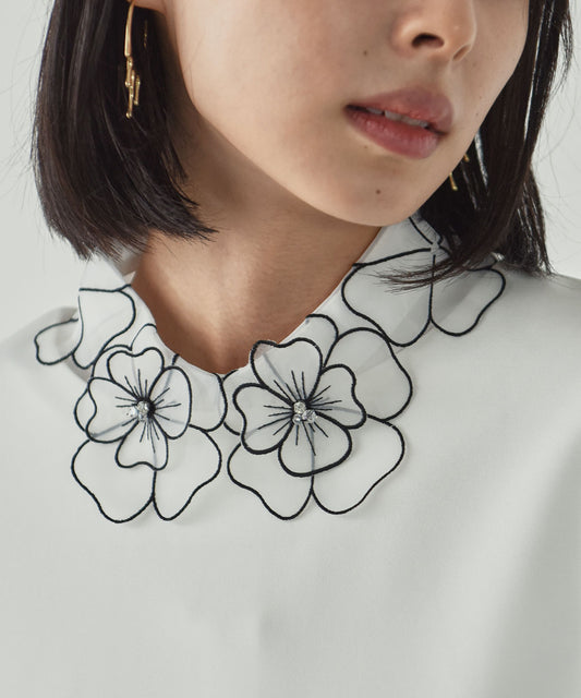 flower organza  false collar