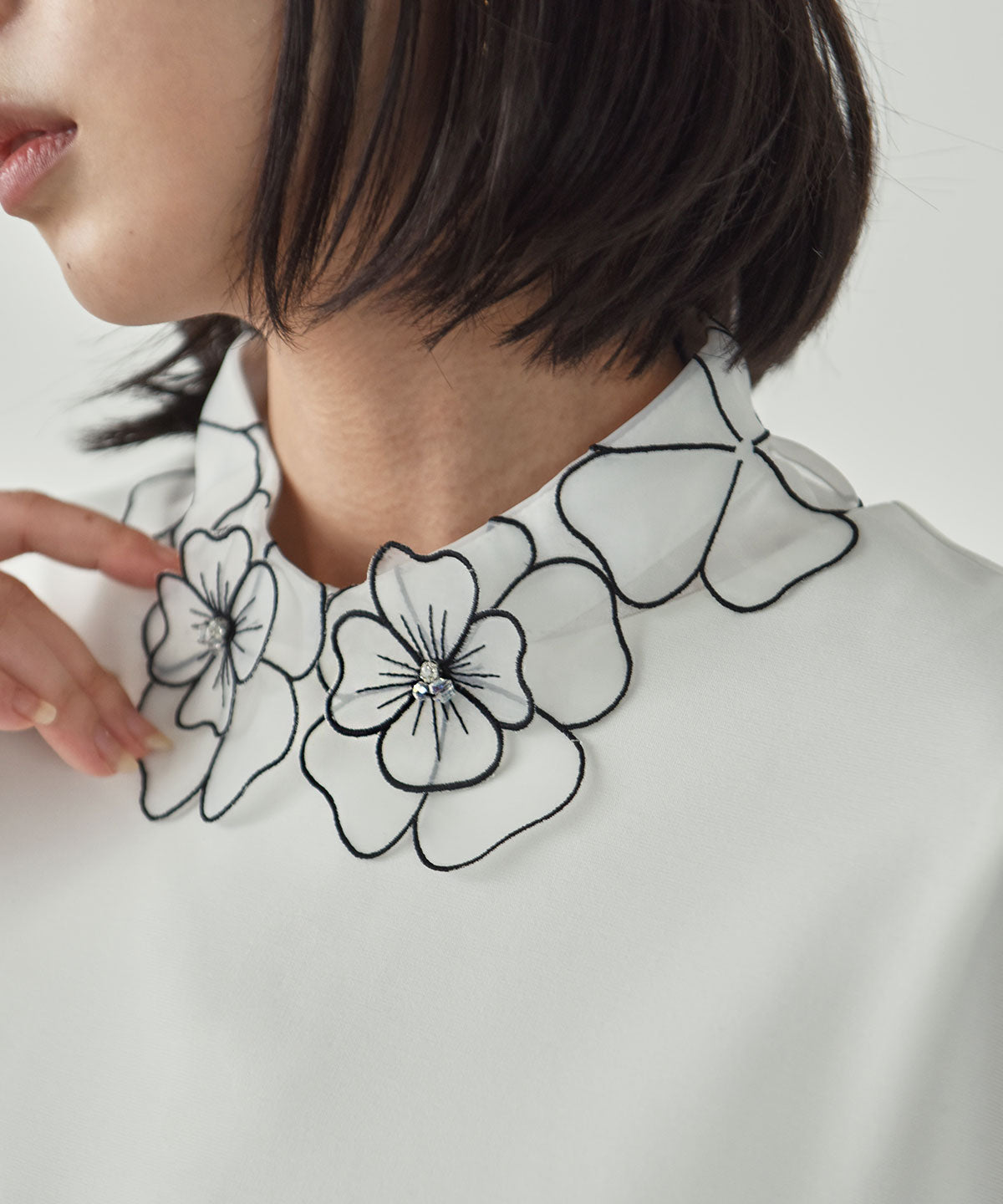 flower organza  false collar