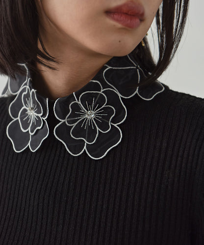 flower organza  false collar