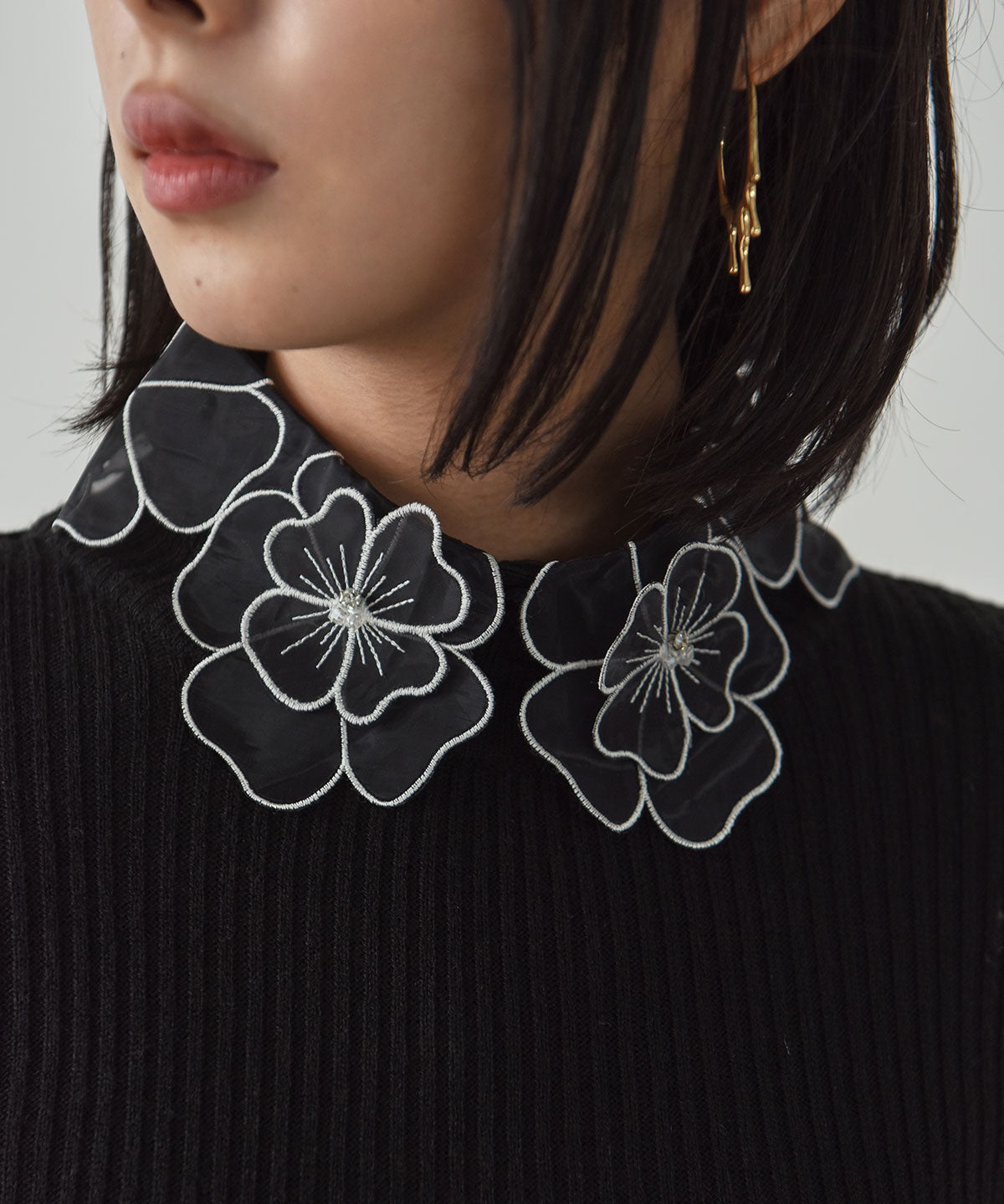 flower organza  false collar