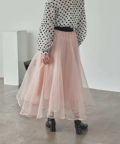 organdy　flare　skirt