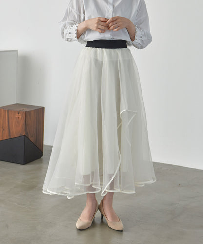 organdy　flare　skirt