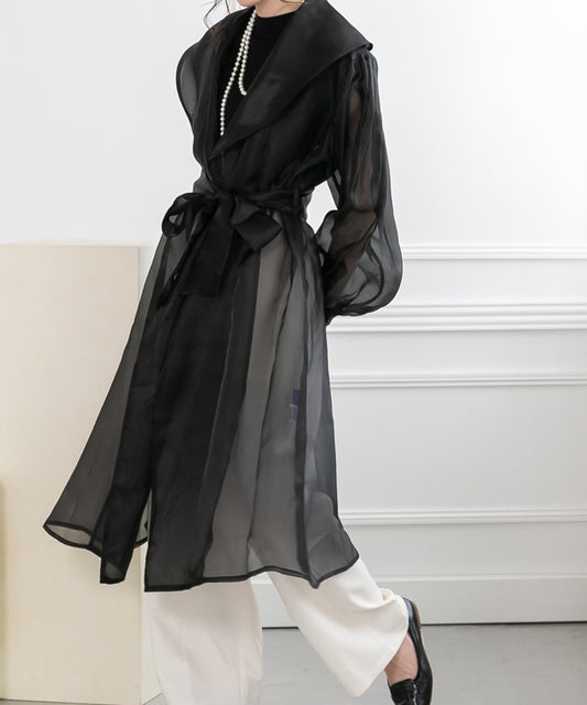 sheer long coat