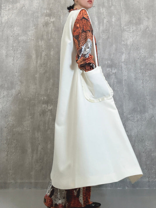pocket pleated long gilet