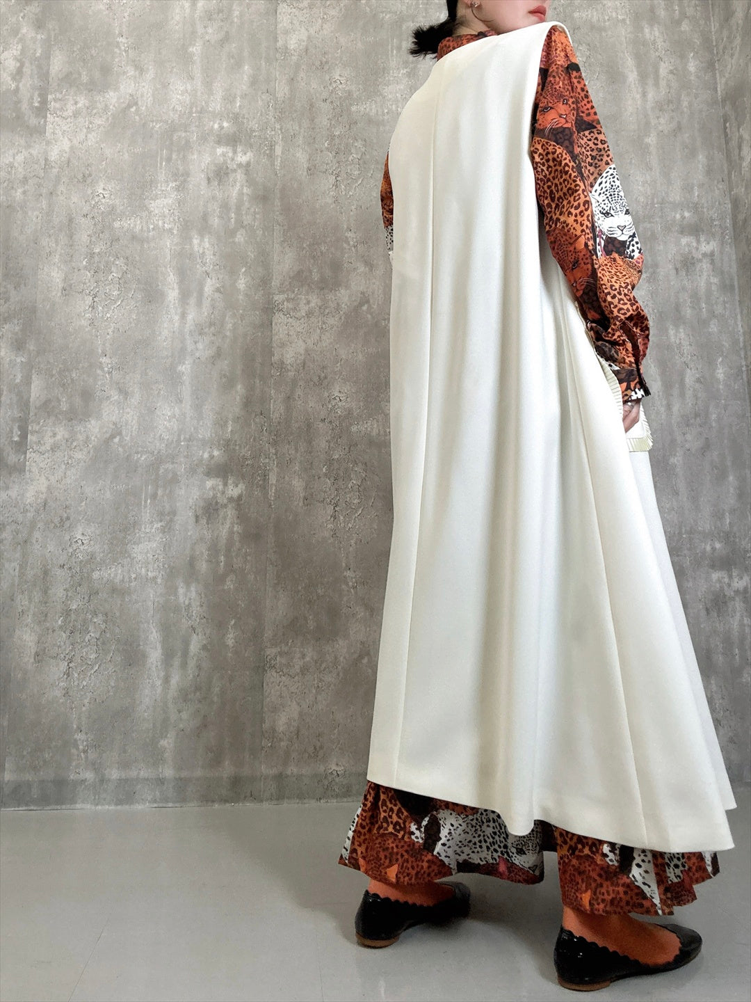 pocket pleated long gilet