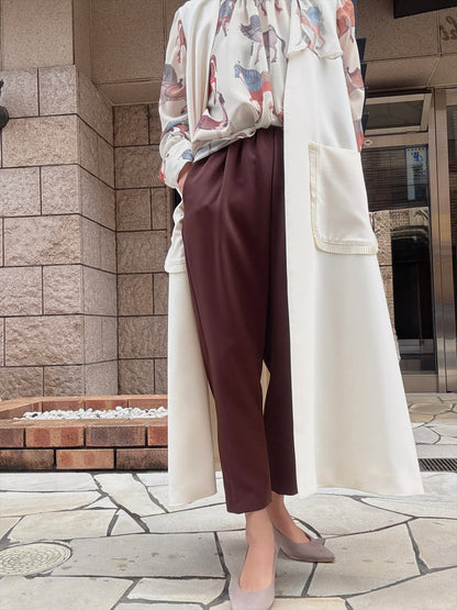 pocket pleated long gilet