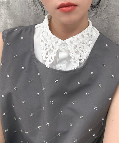 cut work false collar