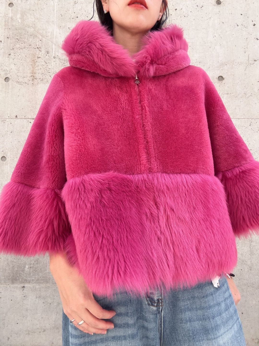 Sheep skin Fur Hoodie