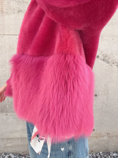 Sheep skin Fur Hoodie