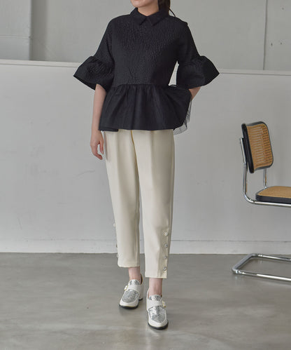 hem bijou button pants