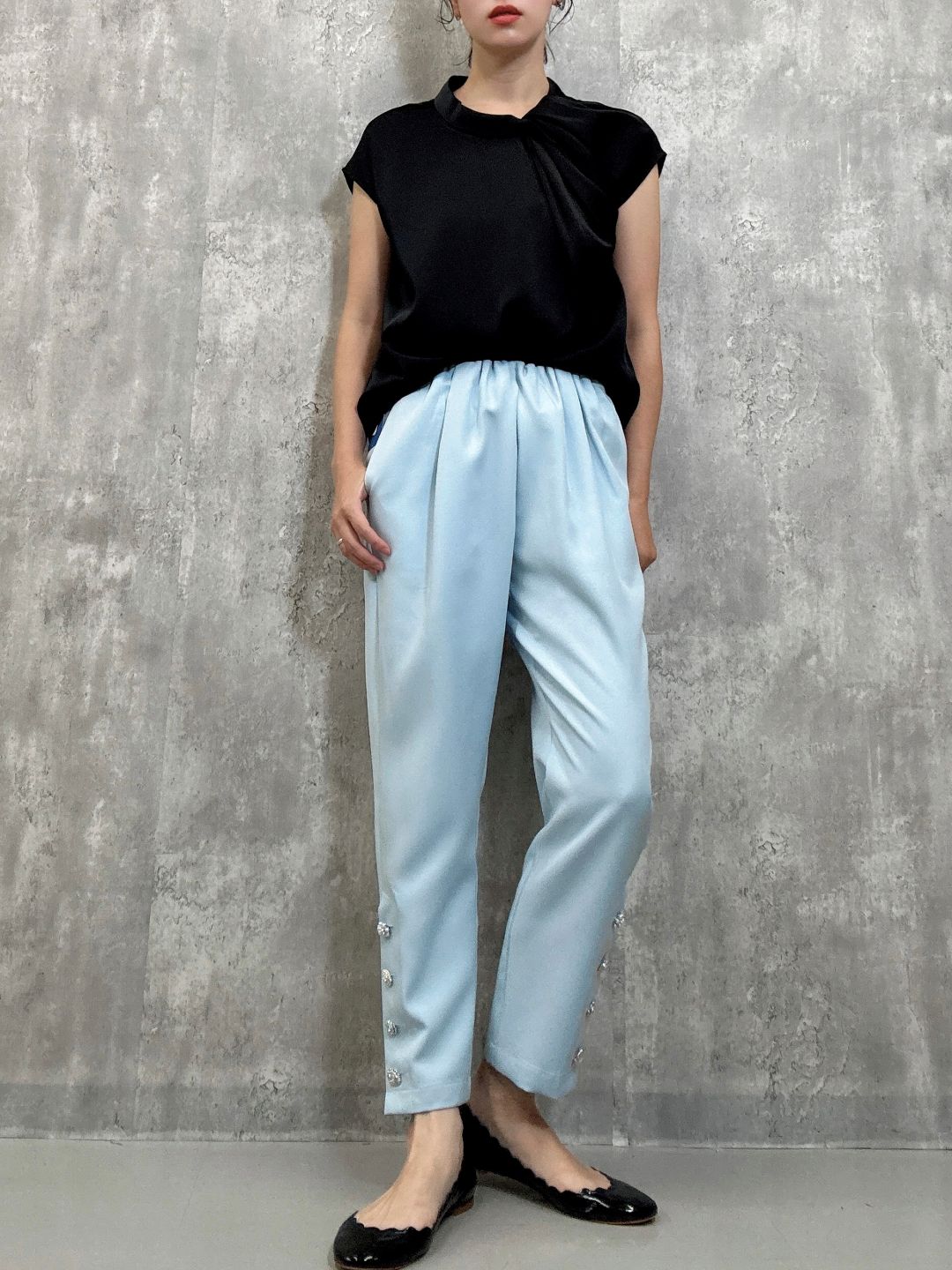 hem bijou button pants