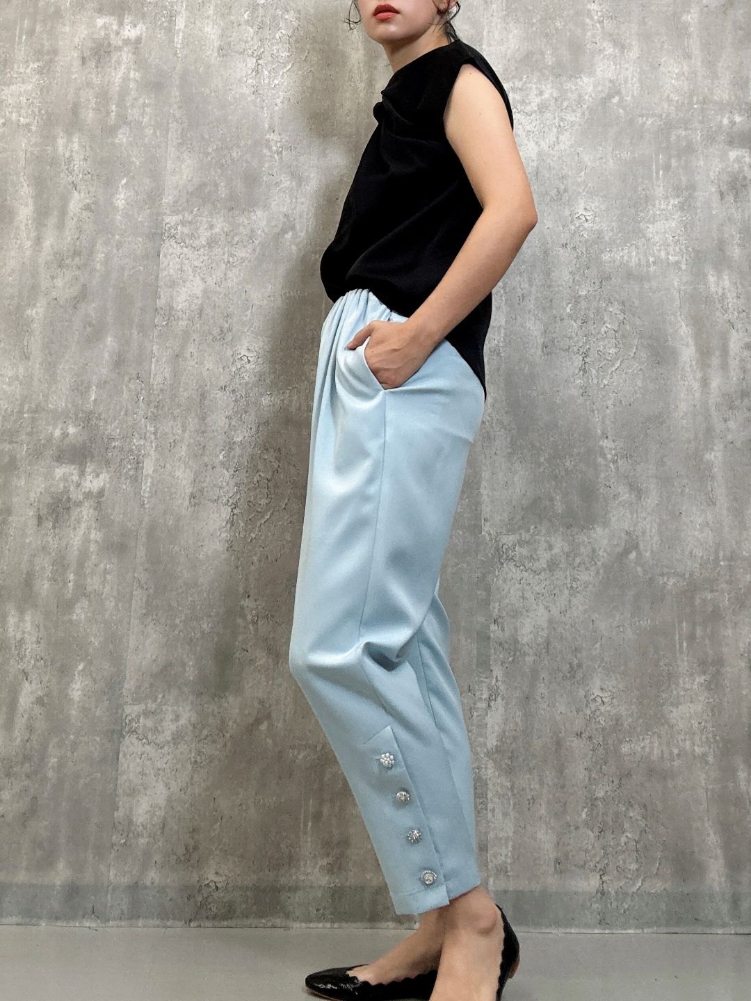 hem bijou button pants