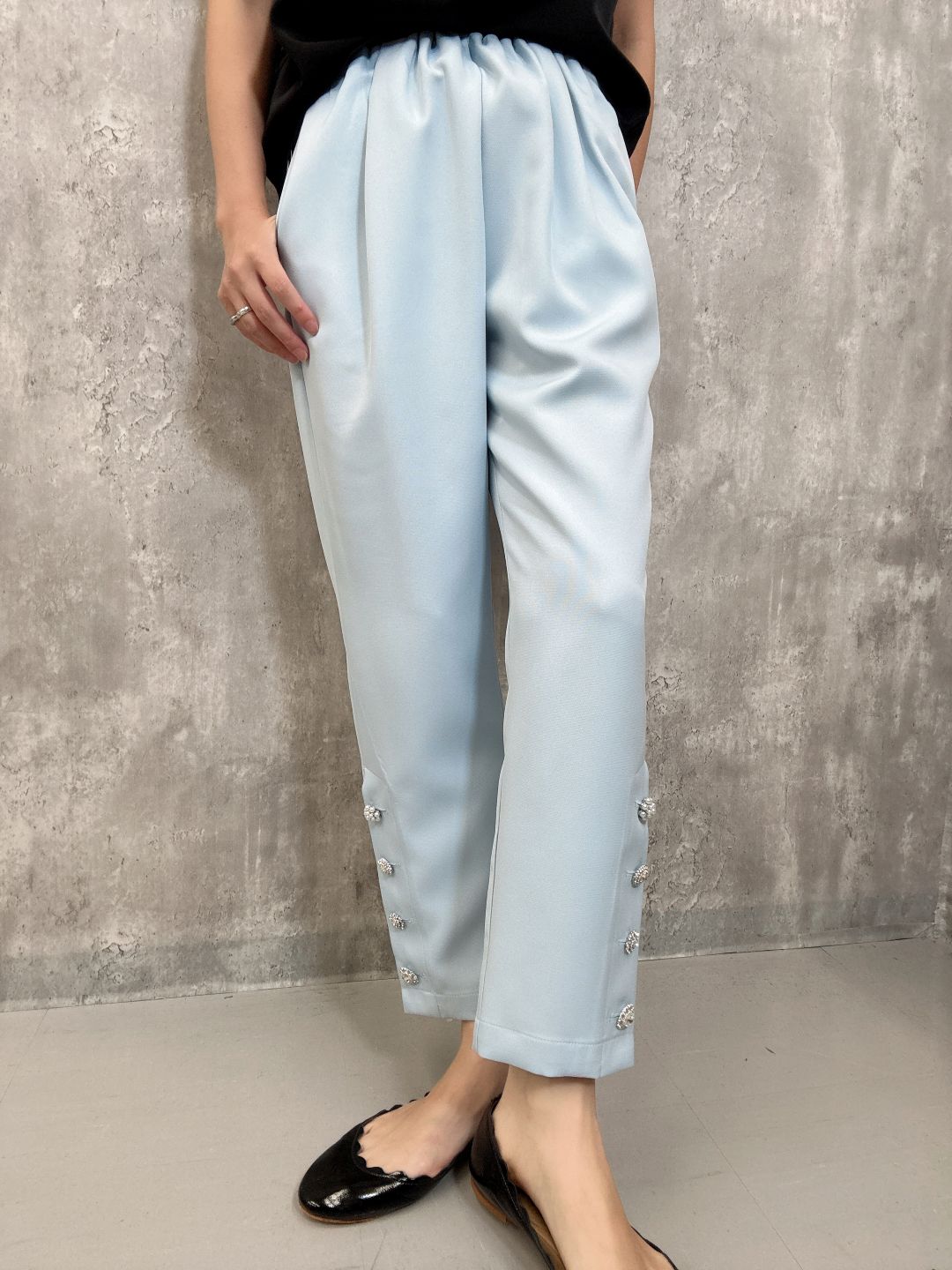 hem bijou button pants