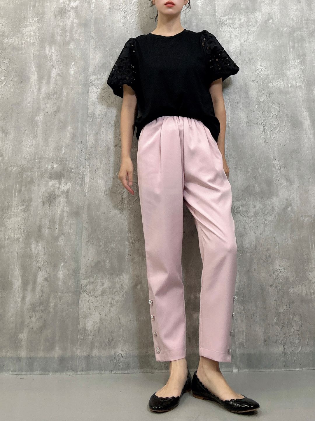 hem bijou button pants