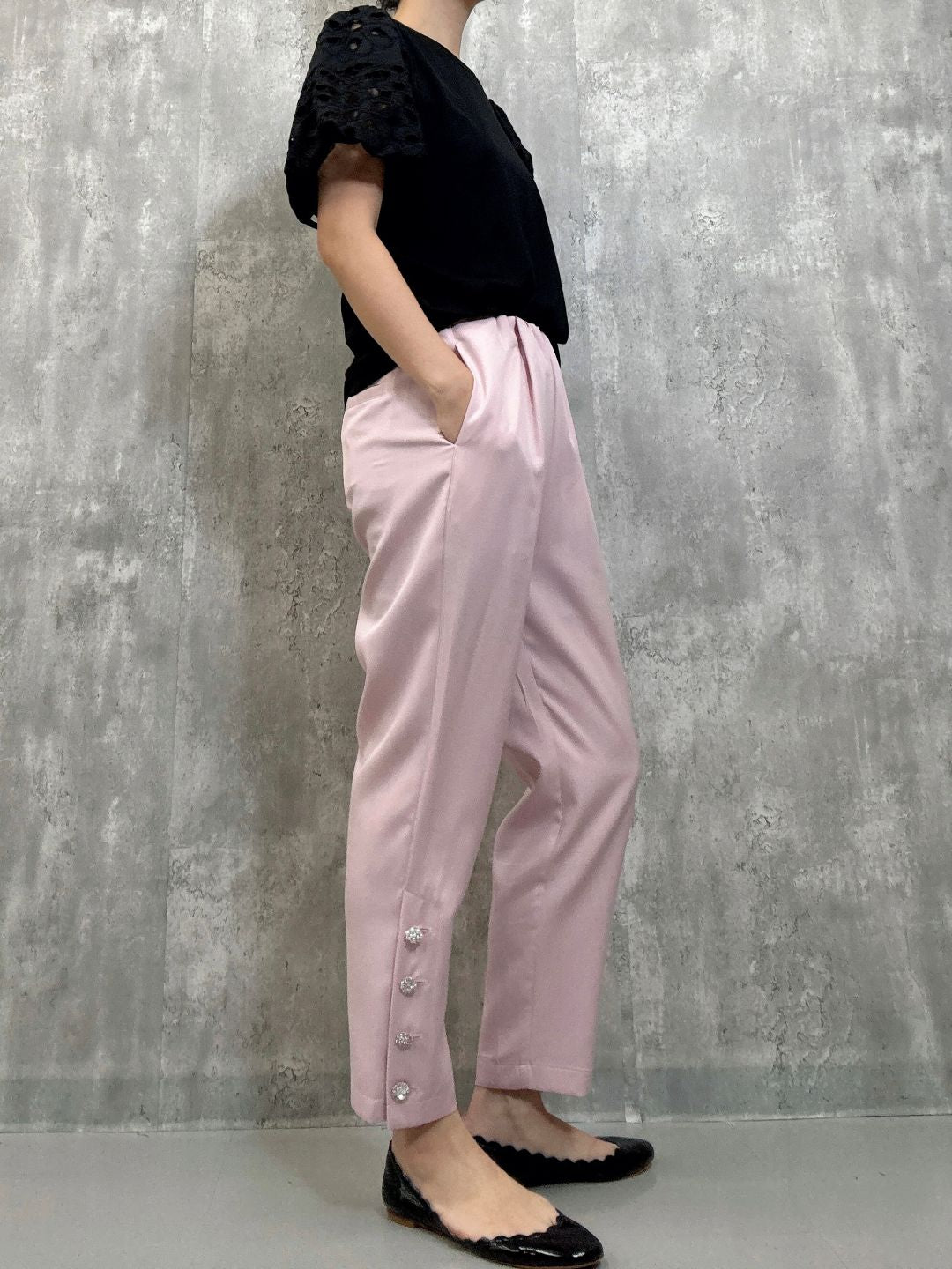 hem bijou button pants