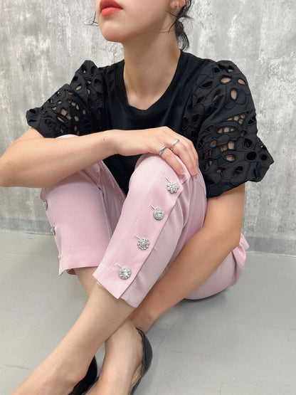 hem bijou button pants