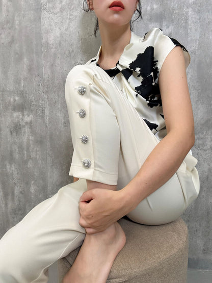 hem bijou button pants