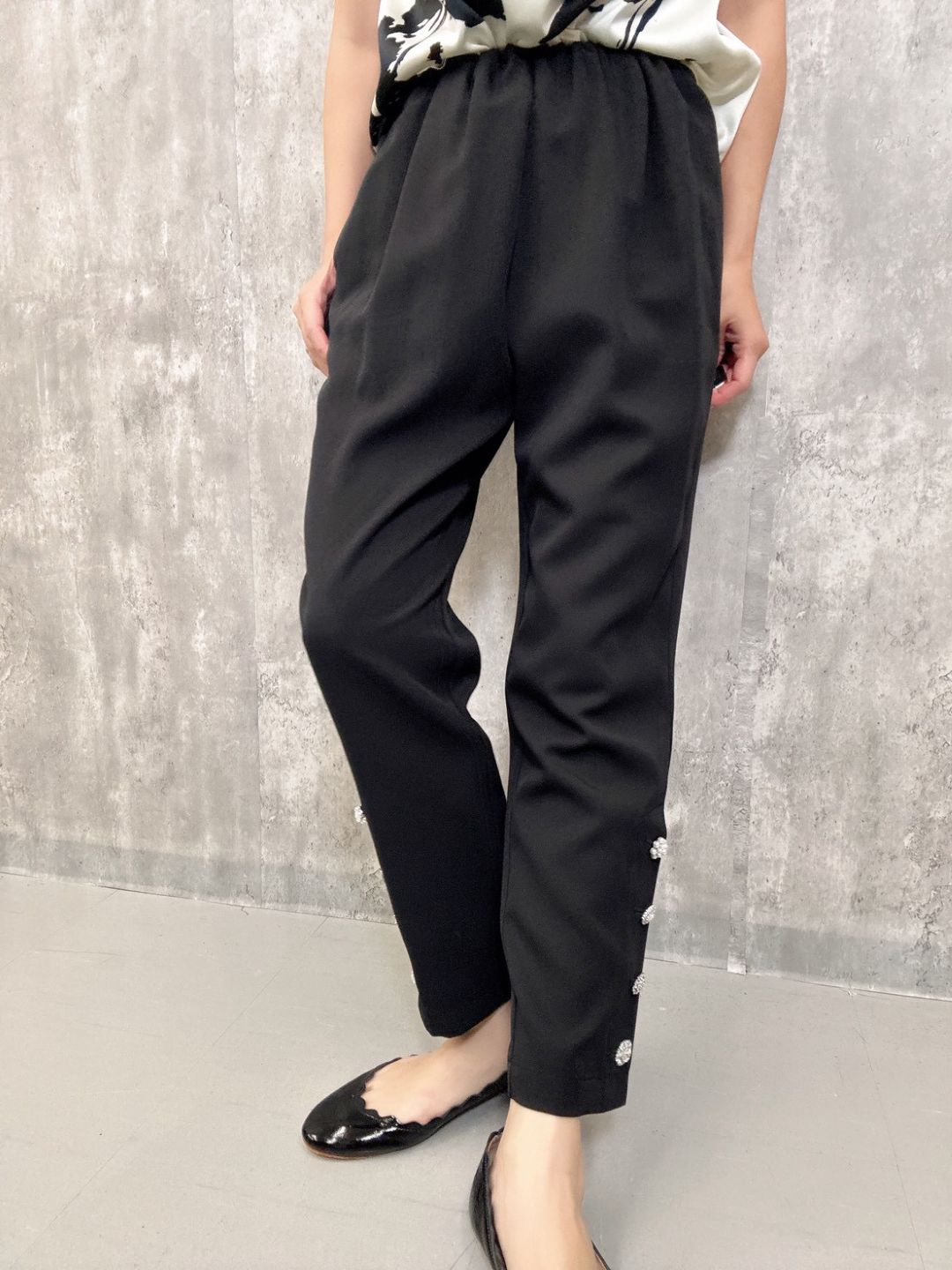 hem bijou button pants