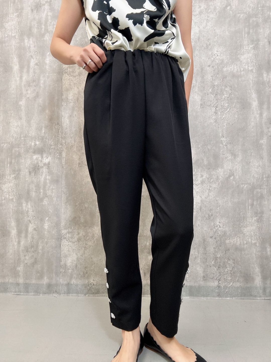 hem bijou button pants