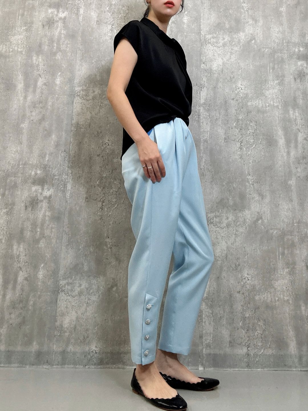 hem bijou button pants