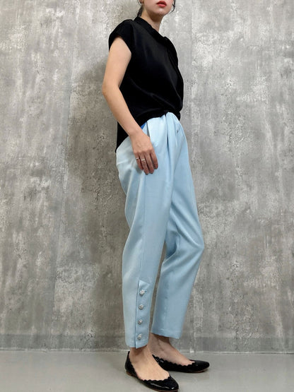 hem bijou button pants