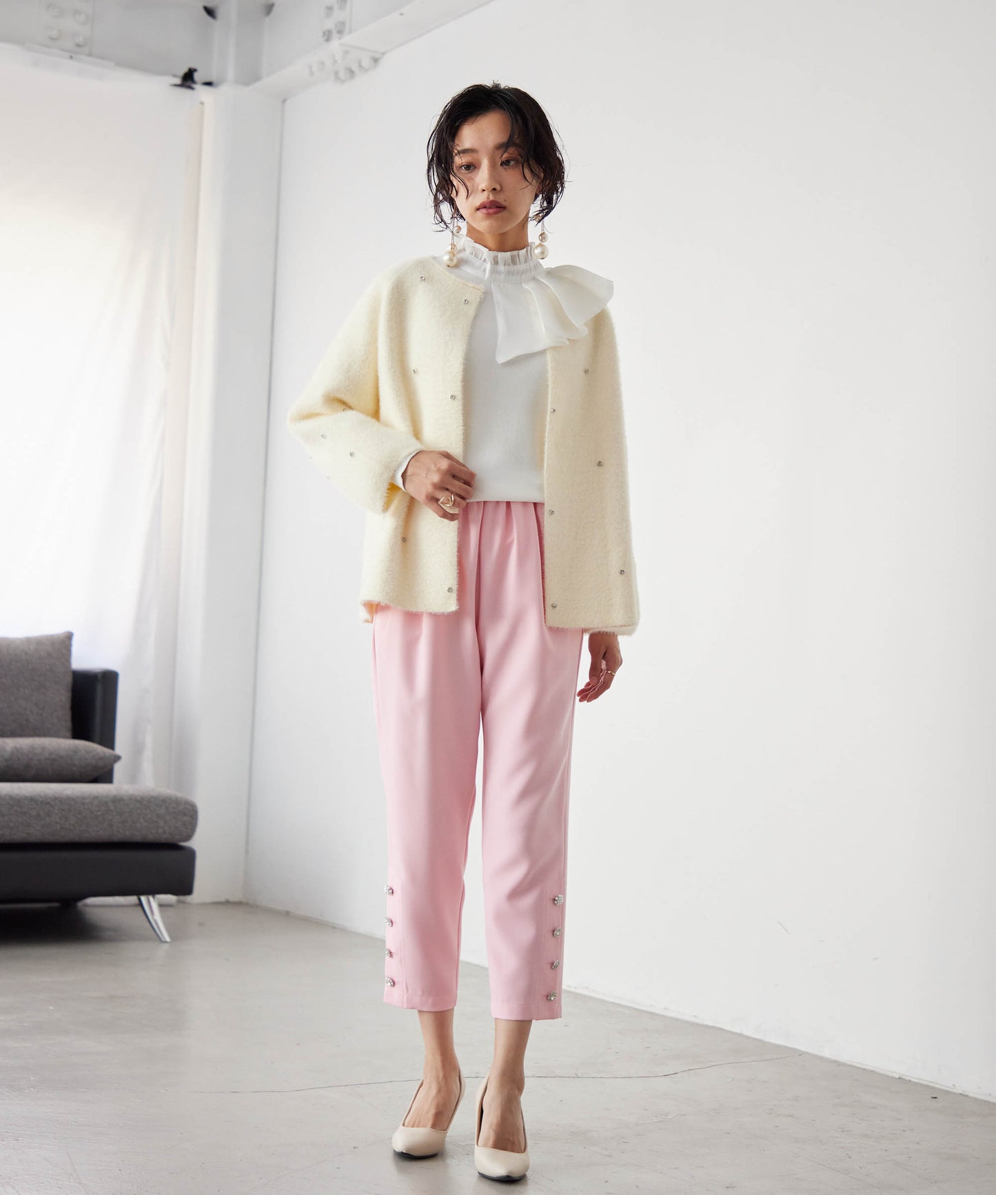 hem bijou button pants