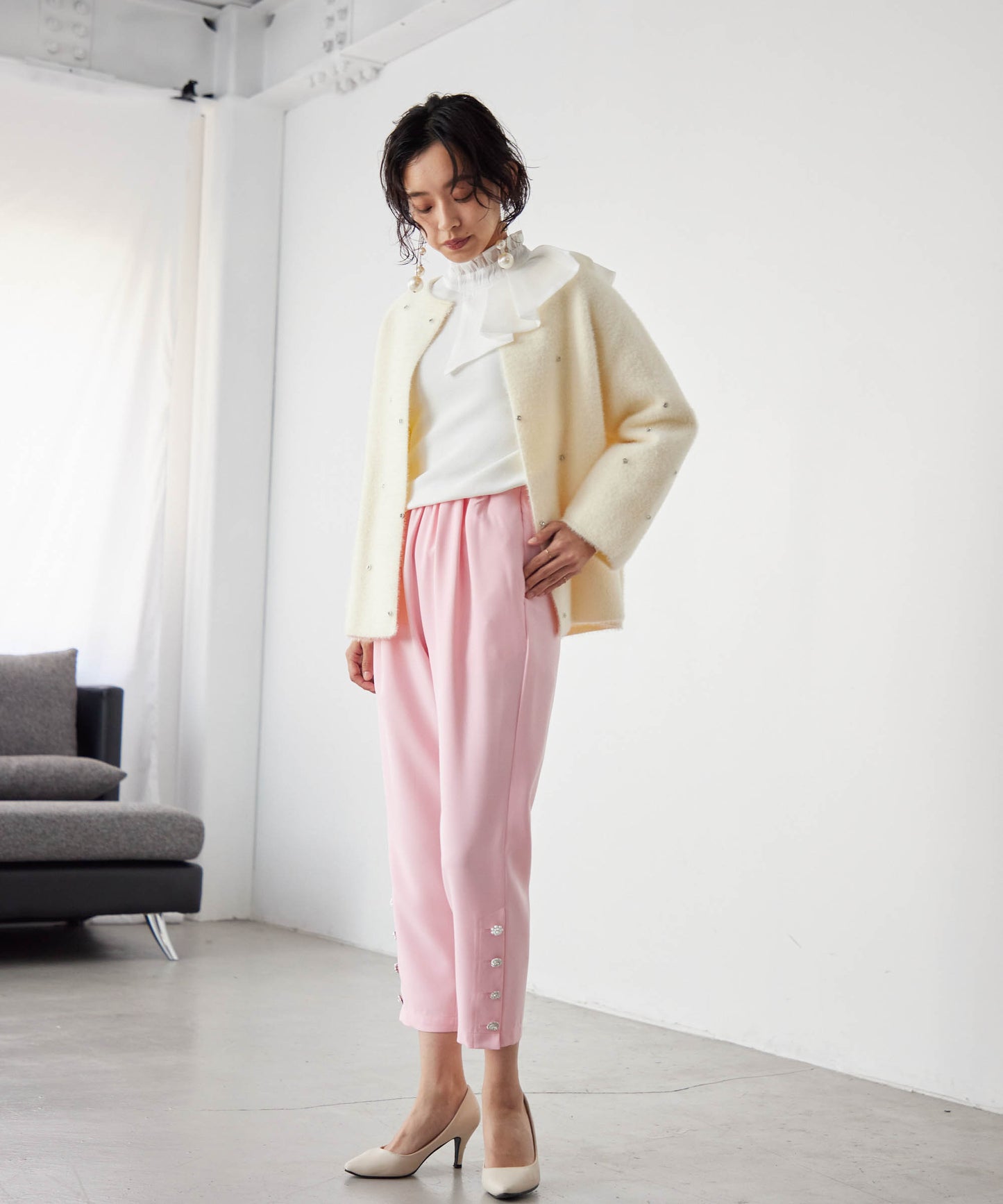 hem bijou button pants