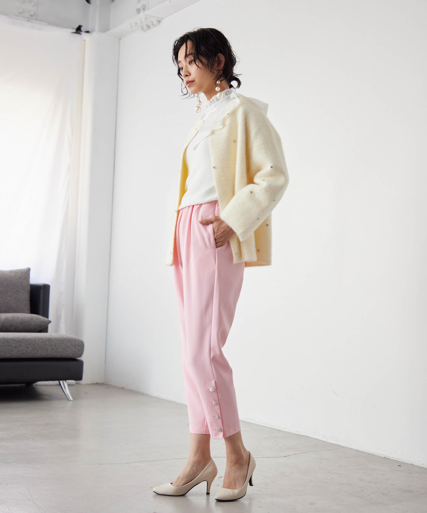 hem bijou button pants