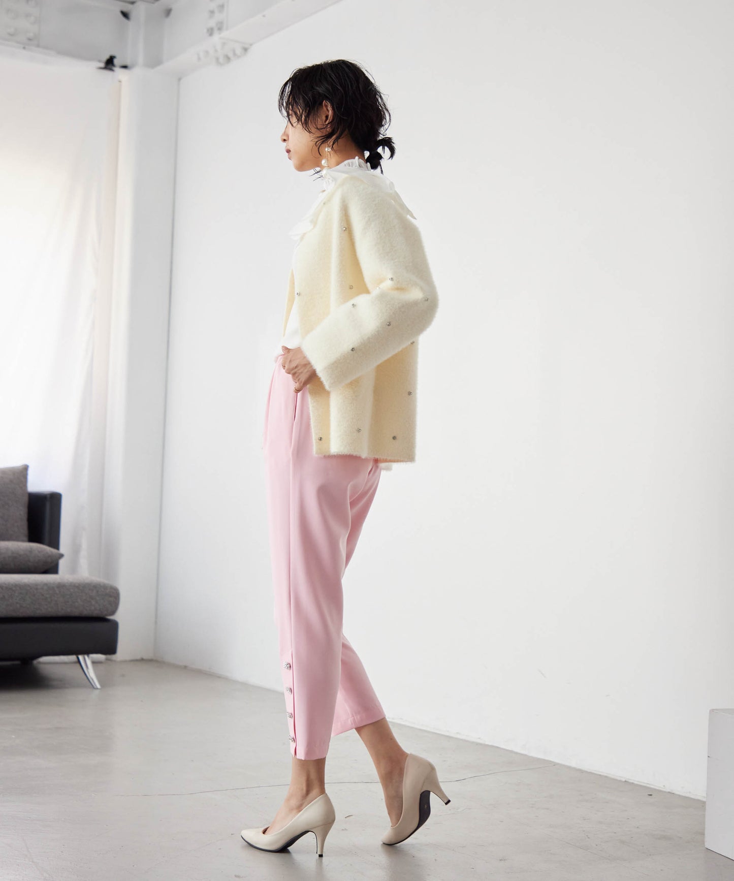 hem bijou button pants