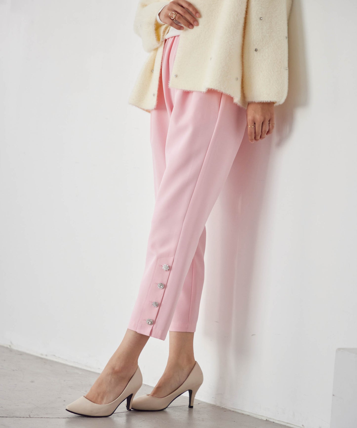 hem bijou button pants