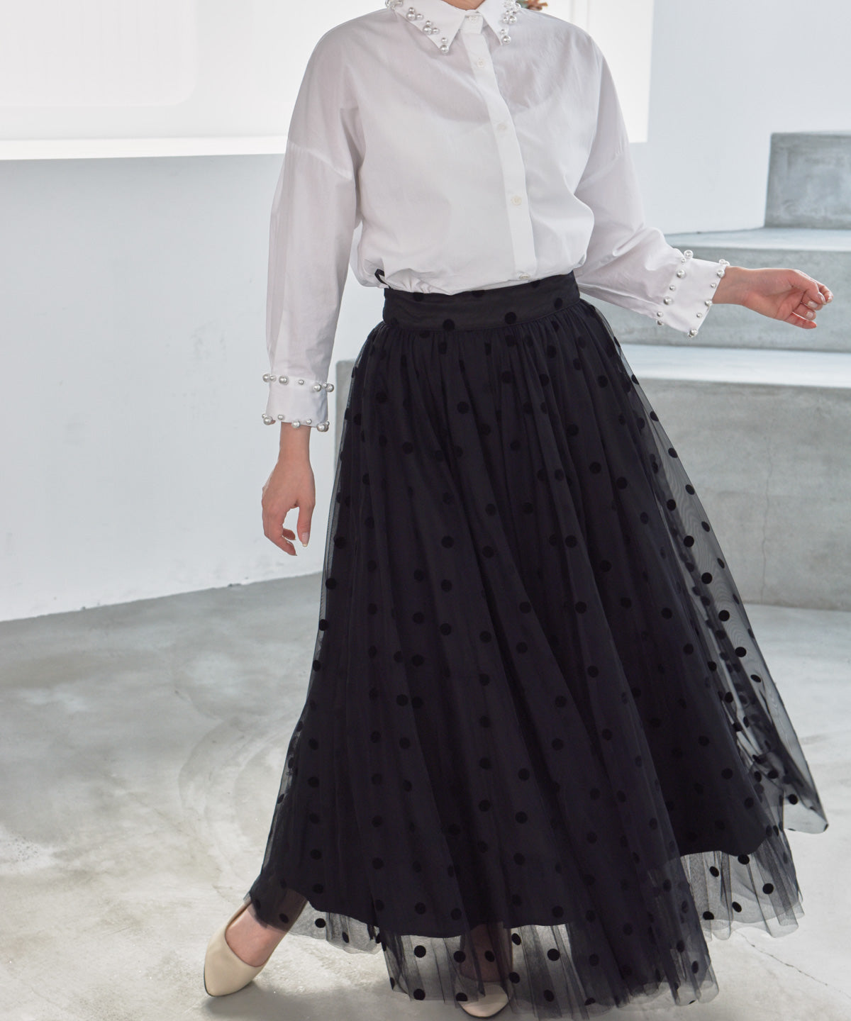 tulle flocky dot skirt – miele grande