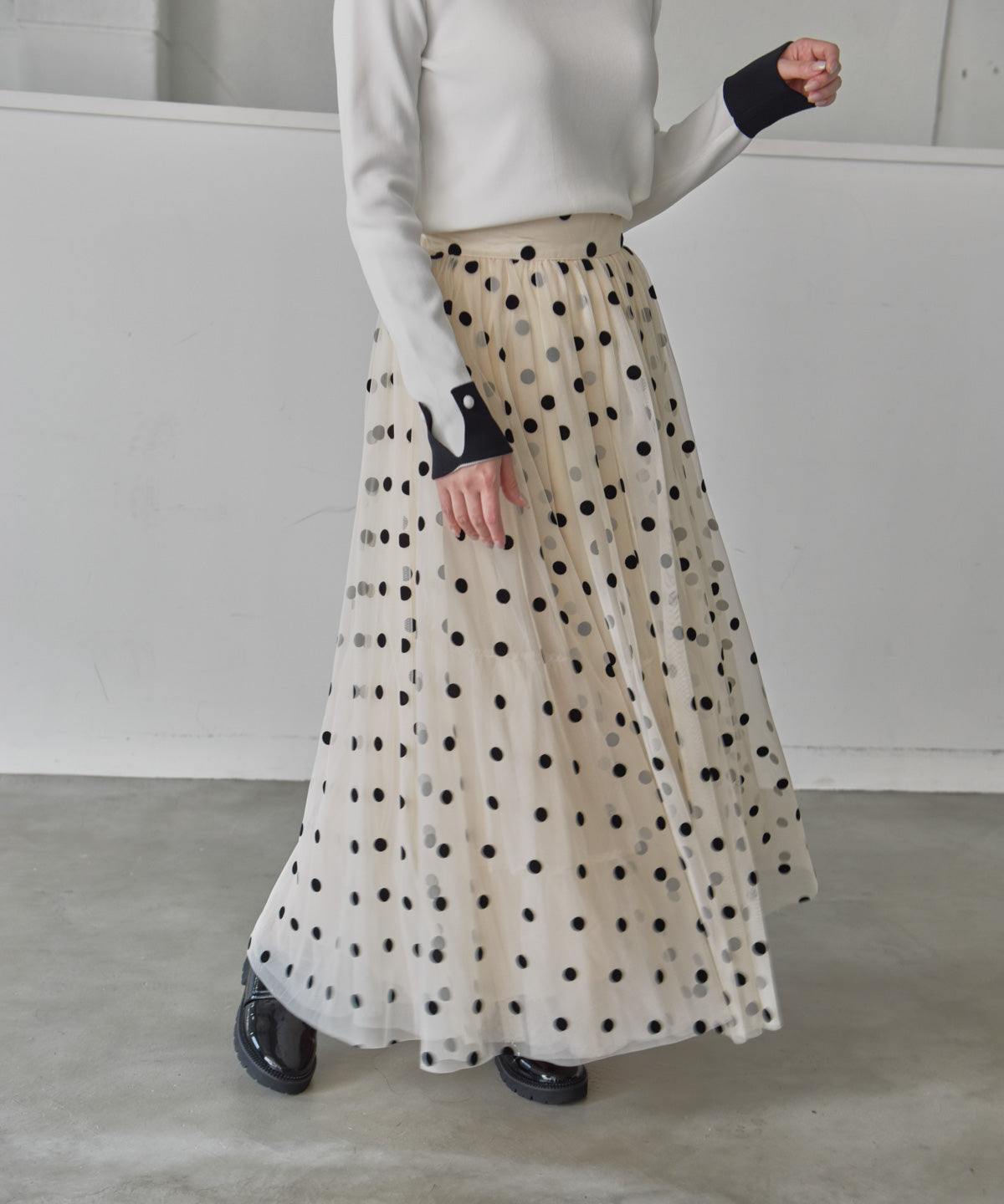 tulle flocky dot skirt – miele grande