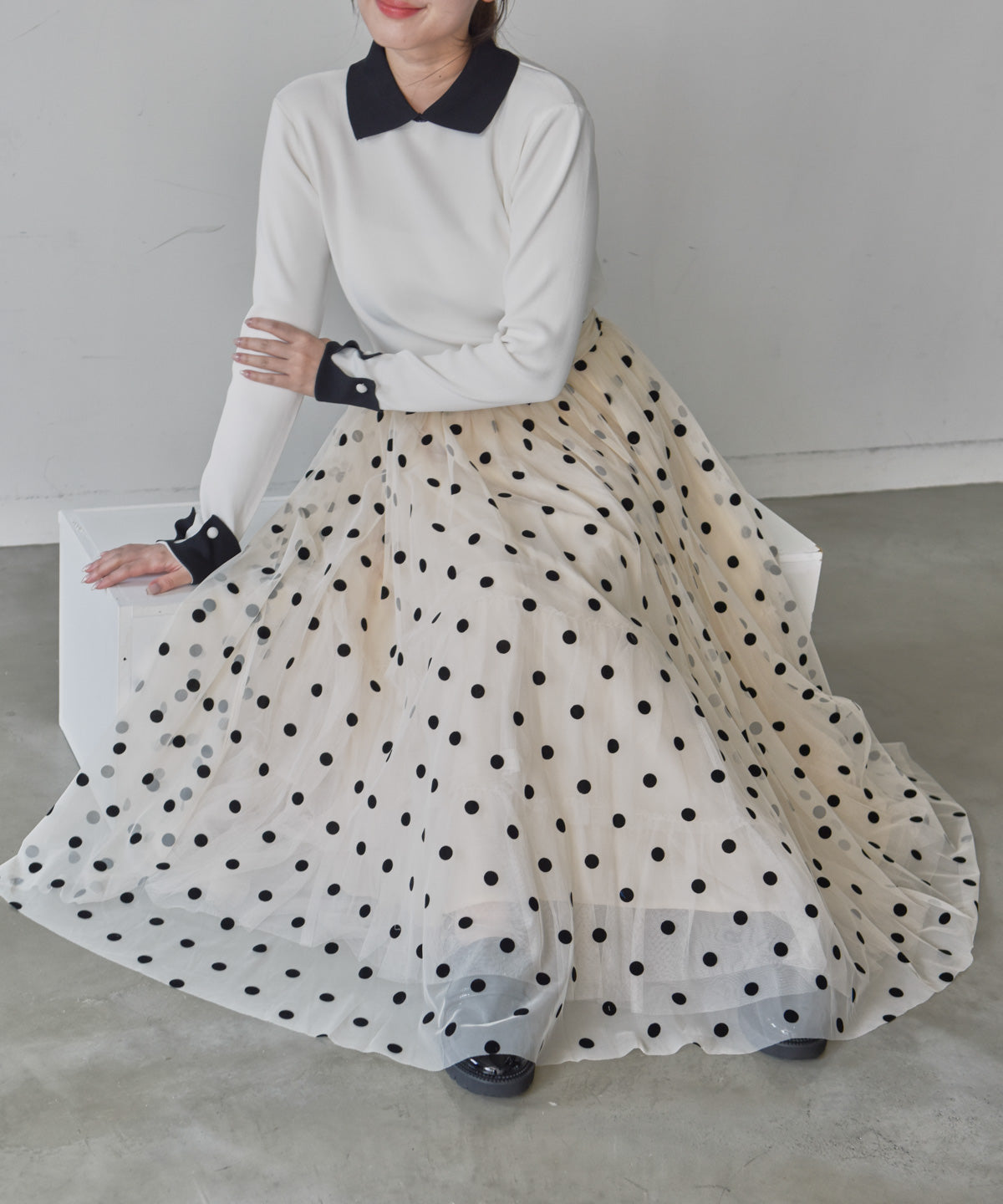 tulle flocky dot skirt – miele grande