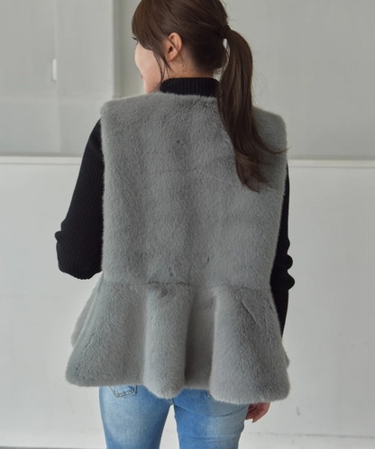 peplum fur vest