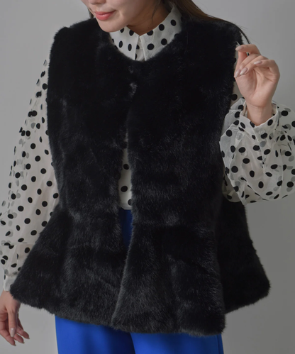 peplum fur vest