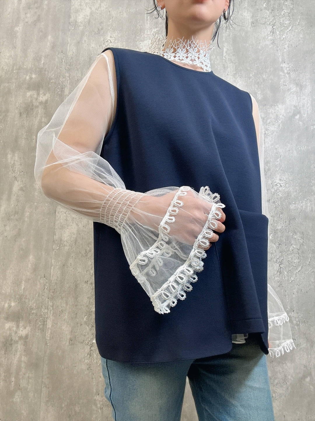 organdy seethrough blouse