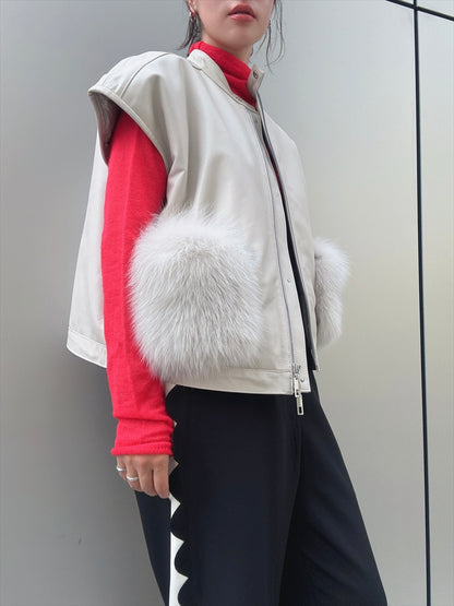 sheepskin down fur with pocket vest