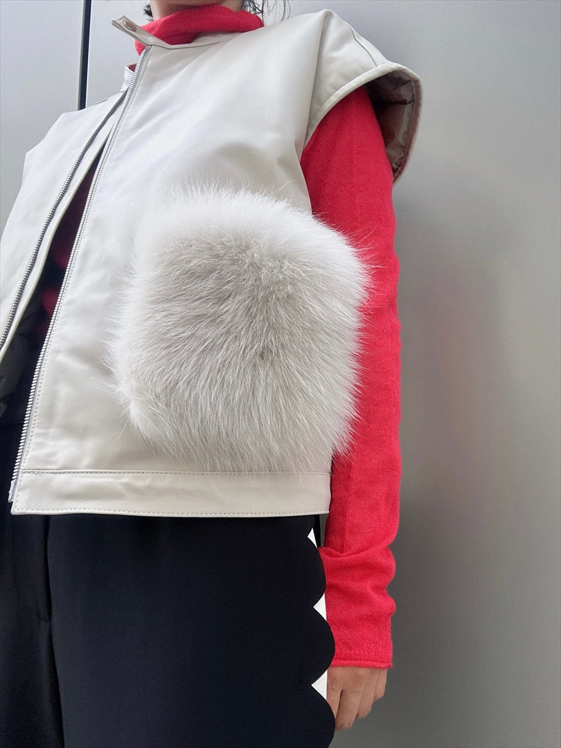 sheepskin down fur with pocket vest