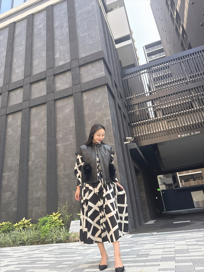 sheepskin down fur with pocket vest