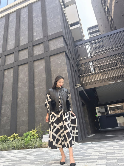 sheepskin down fur with pocket vest