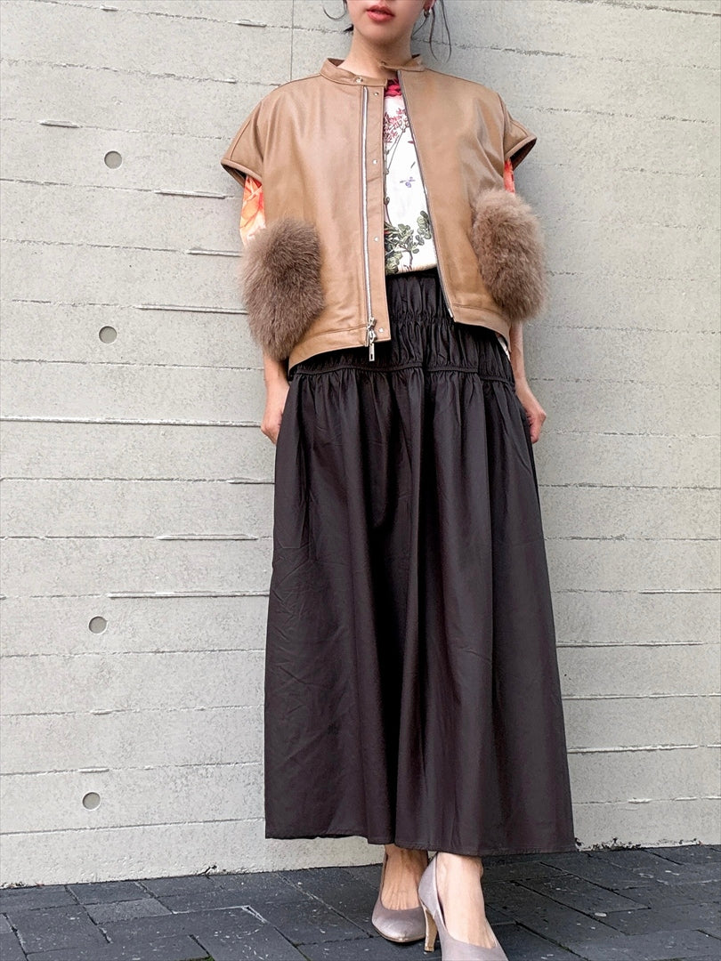 sheepskin down fur with pocket vest