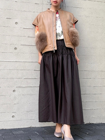 sheepskin down fur with pocket vest