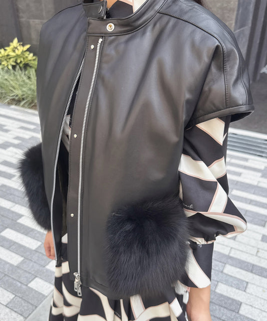 sheepskin down fur with pocket vest
