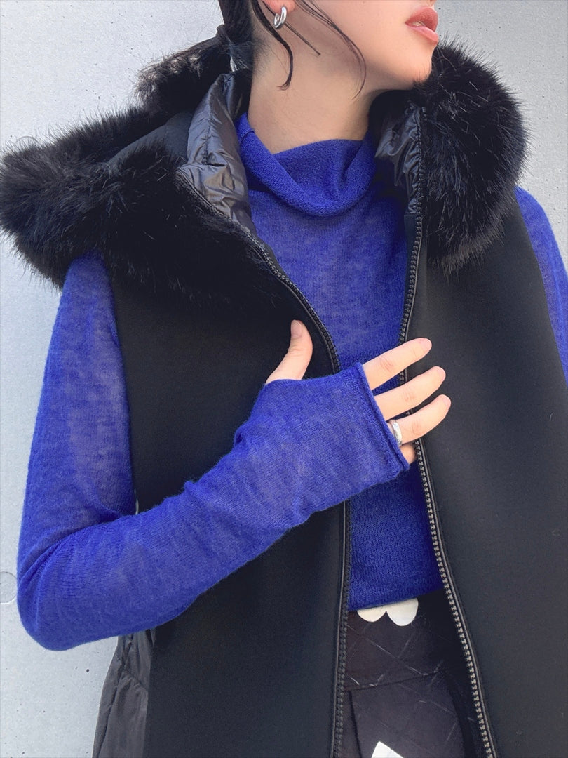 long down vest – miele grande